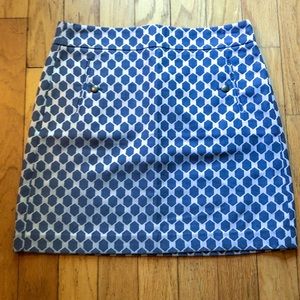 Ann Taylor Loft Blue Geometric Design Skirt